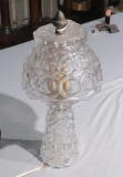 antique pressed glass lamp