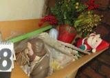 box lot of ornaments with blow molded Joseph