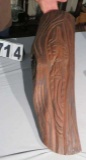 wood carving on wood signed T Rice