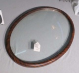 wood framed convex glass for vintage pictures