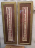 Pair of framed column prints