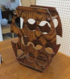 Vintage wood wine bottle rack
