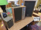 Vintage Panasonic am/FM radio and 2 speakers