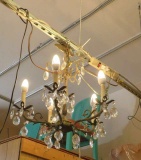 5 arm crystal chandelier