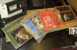 Crate of vintage music sheets and albums