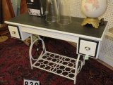 Repurposed treadle sewing machine base