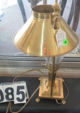 brass electrified chimney lamp