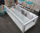 glass top showcase coffee table