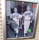autographed framed photo of Sandy Kofax and Don Drysdale
