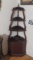 ornately carved mahogany corner shelf cabinet 17