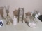 mixed votives, soap dispenser, soap dish, tooth brush holder