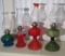 colored glass chimney lamps