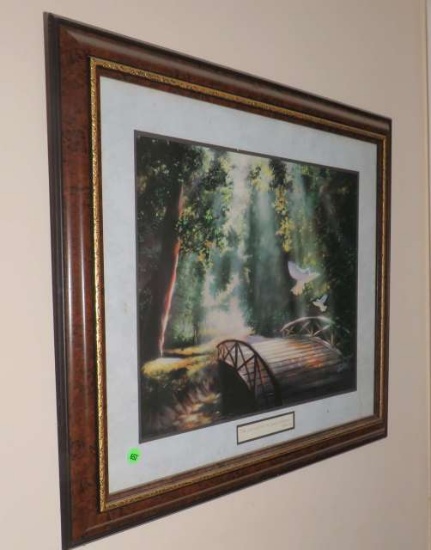framed print of bridge 25" x 38"