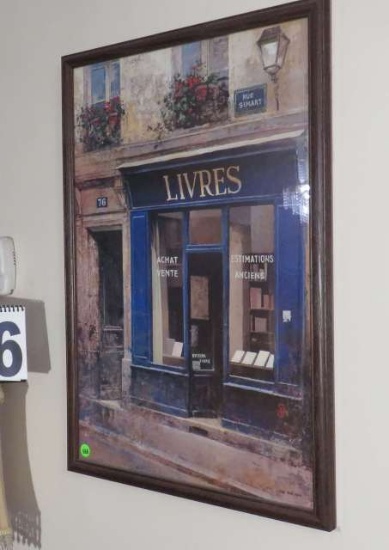 framed print of French store fronts 17" x 25"