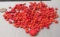 group of 100 plus drilled pieces red Coral mixed sizes