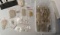 box of 20 small zip log bags Findings Gold plate, Silver tone Clip-on earrings, Earring backs, Pin b