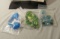 group of 50 plus Glass Green & blue Assorted shapes Smooth Assorted sizes