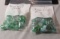 group of 53 Glass Green & white Round Raised design 2 bags, 26 each