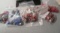 bags of 35  Glass Red, green Round Raised design