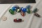 group of 10 Glass bead Assorted colors Assorted shapes