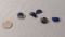 pack of 5 dichroic Glass stones  Blue, green Half moon, square