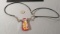 Orange-pink Trapezoid dichroic glass stone on 24