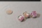 Glass, dichroic Pink, yellow Rectangle Sterling silver bezel