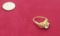 10k yellow gold ring with blue topaz stone 6 1/2 size ring 3.39 grams