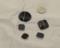 group of 5 assorted polished black and white Agates