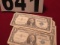 one dollar silver certificates (3) 1935 (5) 1957