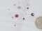 mixed size small CZ stones, red, pink, clear