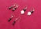 Sterling silver earrings onyx - 2 shepherds hook & 1 leverback