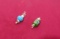 Sterling dichroic glass pendants with silver bead & top 1 blue - 1 green