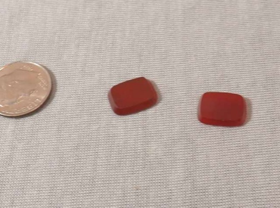 Carnelian Red-orange Cushion Smooth 12.50mm x 10.00mm