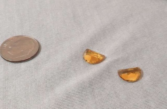 Citrine Golden yellow Half moon Faceted 10mm x 7mm