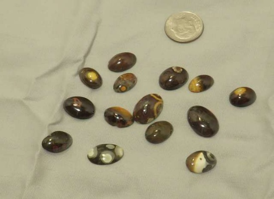 Agate Dark brown Ovals cabochon cut Assorted sizes