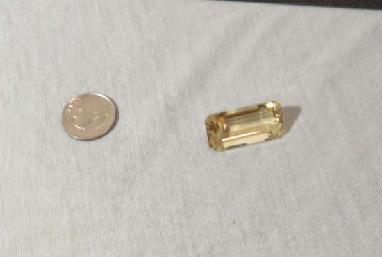 Citrine Light yellow Emerald cut Faceted 25mm x 13.50mm 24.87cts