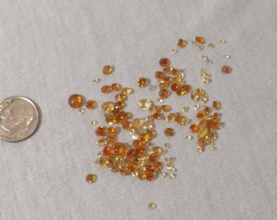 Citrine Light yellow to orange Round Cabochon Assorted sizes 14.45cts