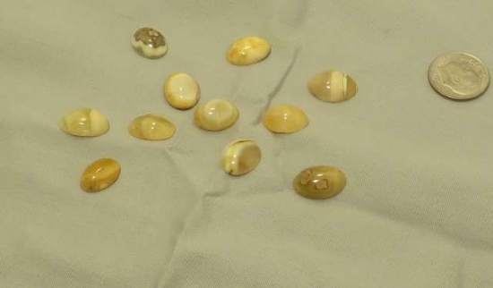 Agate Light yellow Oval cabochon
