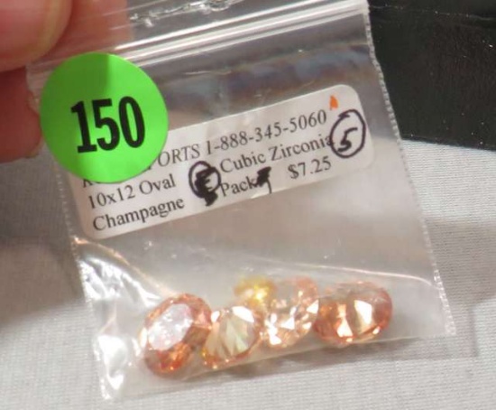 Cubic zirconia Champagne Oval 10mm x 12mm