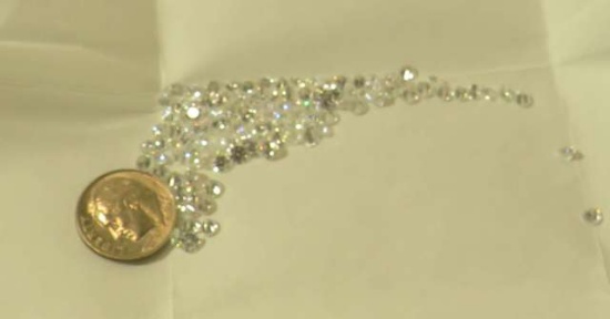 large group Cubic zirconia Clear Assorted sizes and shapes 1.25mm-7mm