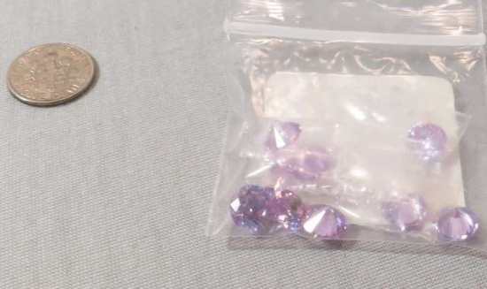 Cubic zirconia Lavender Round 8mm  pack of 9 stones