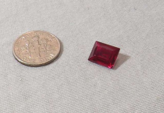 Garnet Grape Emerald cut Faceted gemstone 8mm x 9.5mm