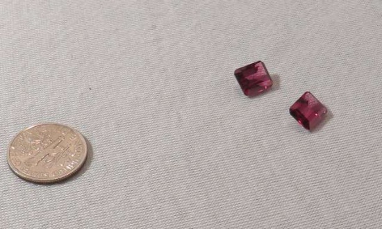 Garnet Rhodolite Emerald cut Faceted 8mm x 6mm