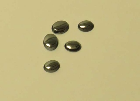 pack of 5 oval smooth Hematite Gray-silver gemstones