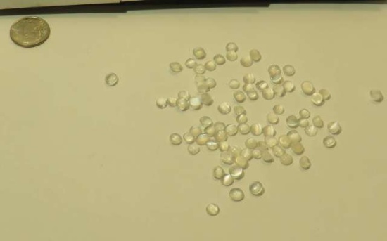 pack of 20 plus Moonstone White Round-oval Cabochon Assorted sizes