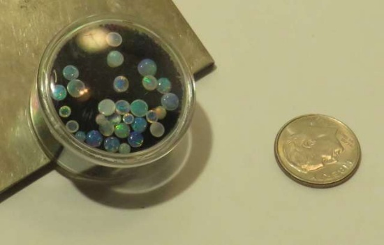 Opal Blue-green Round Smooth Melee gemstones