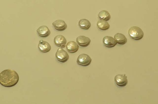 pack of 15 white round textured freshwater pearls