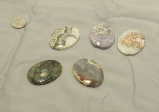 highly polished smooth oval agate stones mixed colors