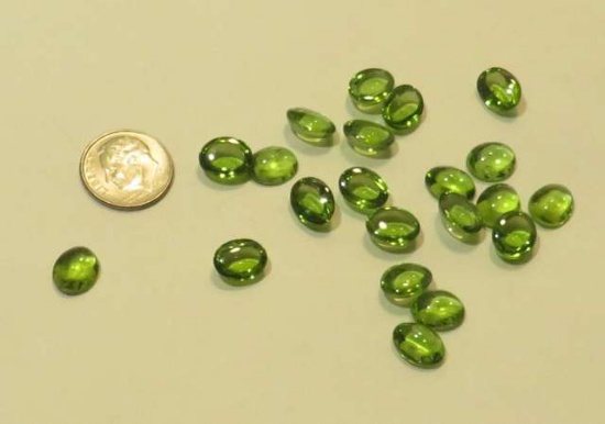 Peridot Yellow/green Oval Cabochon Av 3.00cts each